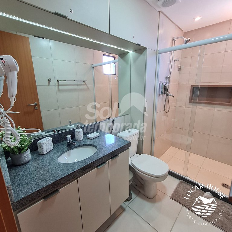 Flat Super Luxo com 2 quartos e vista incrível no Eco Resort
