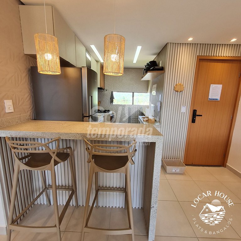 Flat Super Luxo com 2 quartos e vista incrível no Eco Resort