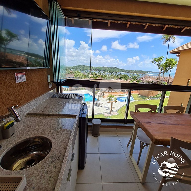 Flat Super Luxo com 2 quartos e vista incrível no Eco Resort